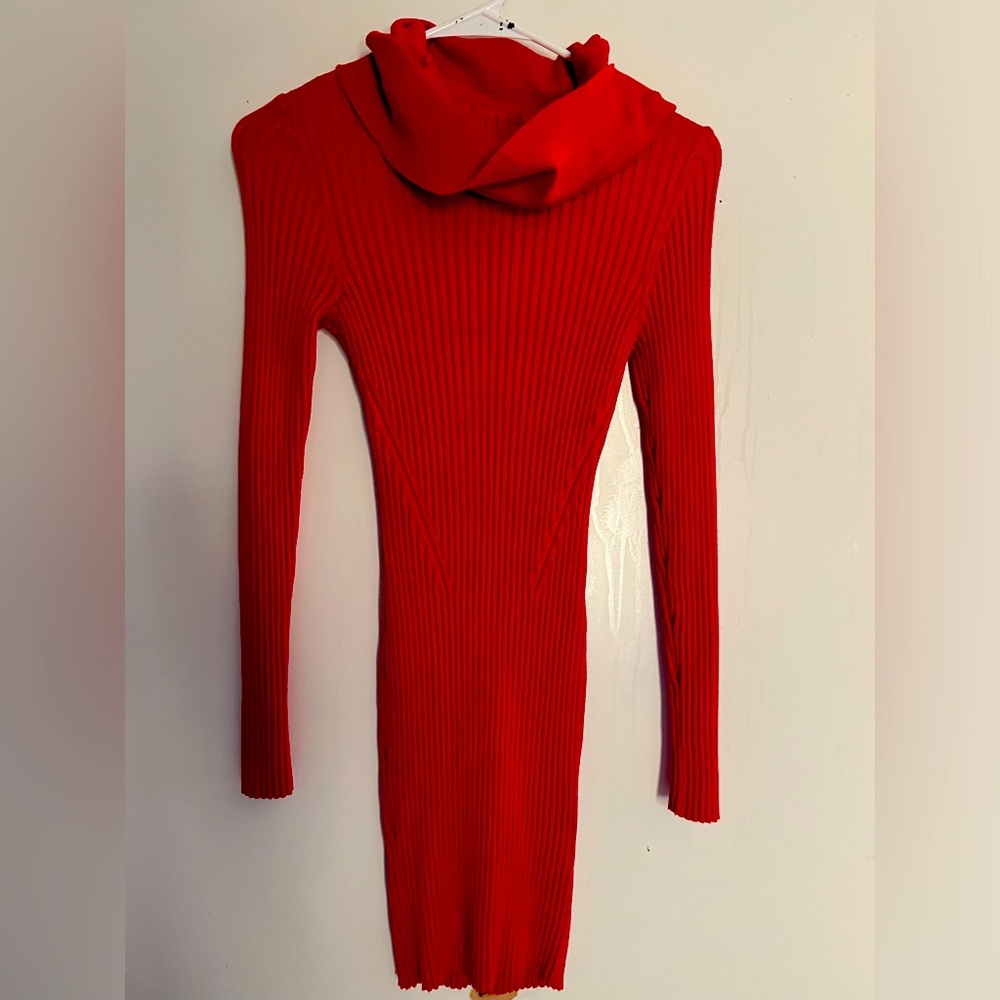 Red sweater dress